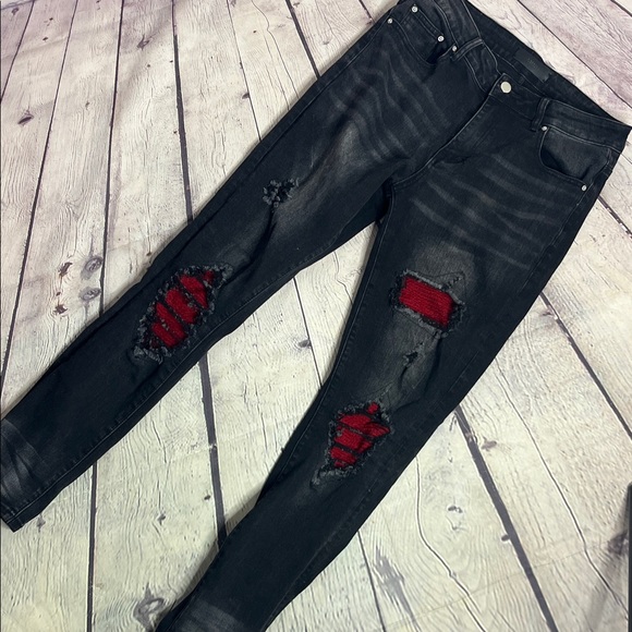 Amiri Mx1 Red Patches Jeans